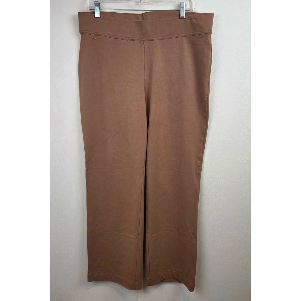 Lands' End Starfish Straight Leg Pants Brown Stretch Pull On Womens L 14-16